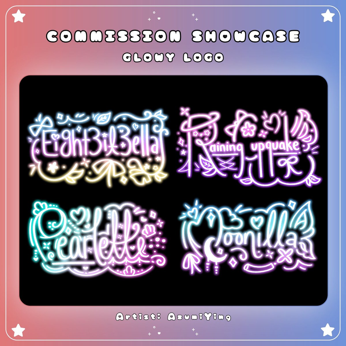 azumiying_'s tweet photo. ✨Still open!! :3

Glowy cute logo suitable for vtubers or pngtubers or content creators~!

- only $20 >///<
- 48 hours delivery!!
- available on vgen | commsgg | drawmarket https://t.co/hFt6USKM3d