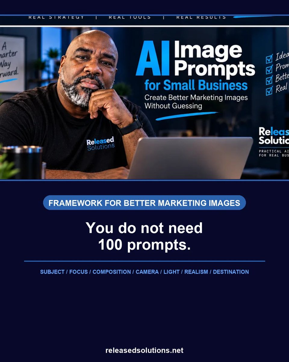 mydevopsguy's tweet photo. One AI image lesson I learned the practical way:

Do not create the image first and decide the dimensions later.

A 4:5 social post and a 16:9 website hero are not just different file sizes. They are different compositions.

If the subject, negative space and focal point were designed for portrait, cropping it into landscape can ruin the image.

Now I include the destination in the prompt itself:

“Compose specifically for 1920 x 1080. Keep the subject on the right third. Reserve clean headline space on the left. Keep all important elements inside the central safe area.”

That is much more useful than “make this image wider.”

More examples:
https://t.co/xcYoaMK1ia

#AIImageGeneration #ContentMarketing #DigitalMarketing #ReleasedSolutions