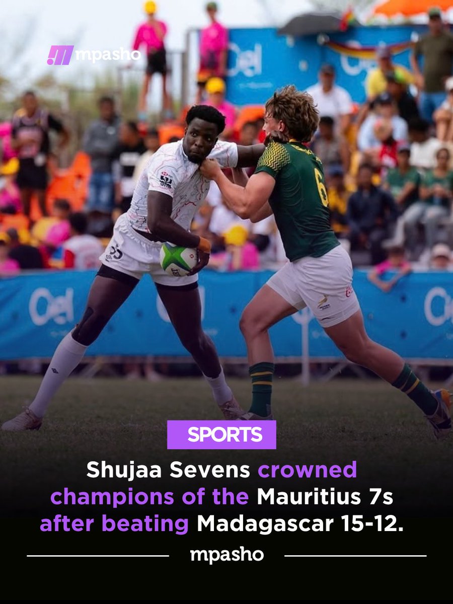 MpashoNews's tweet photo. Kenya's Shujaa Sevens crowned champions of the Mauritius 7s after beating Madagascar 15-12.
#Mauritius7s https://t.co/hdaDyOwN2N