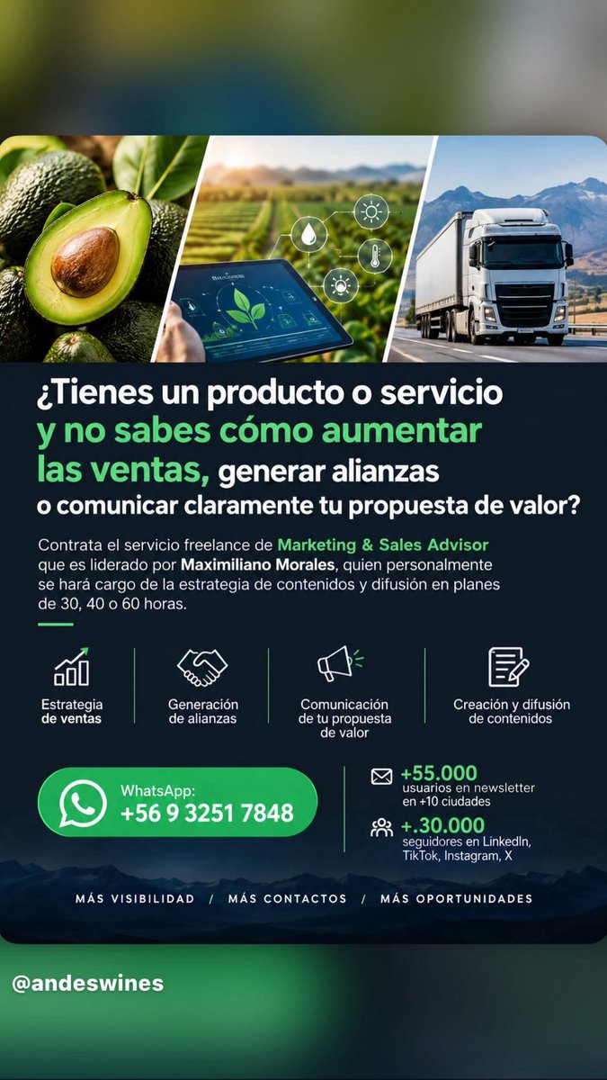 MaxMoralesChile's tweet photo. ¿Tienes un producto o servicio y no sabes cómo aumentar las ventas, generar alianzas o comunicar claramente tu propuesta de valor?

Contrata el servicio freelance de Marketing &amp; Sales Advisor via @amixtech https://t.co/Em10D6WfoC