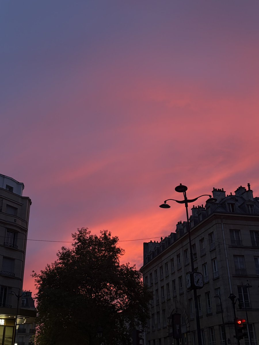 justmorwening's tweet photo. Rae and I taking pictures of the Parisian sky at about the same time 🥹 along with so many other people because it was actually really freaking gorgeous it was extra pink https://t.co/nHiziGcKqS