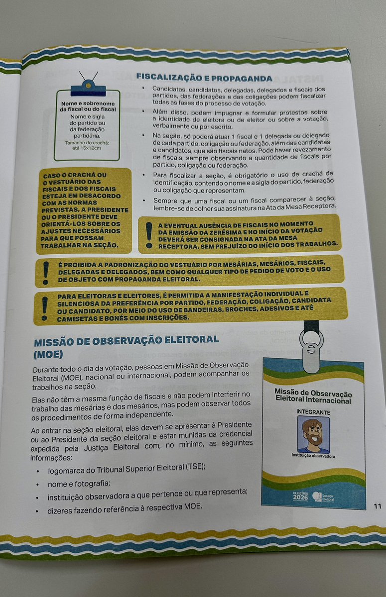 gerardodeicaza's tweet photo. O manual dos mesários do @TSEjusbr do Brasil contém uma seção sobre observação eleitoral nacional e internacional. Trata-se de uma prática MUITO positiva, especialmente nas regiões mais remotas do país, onde não estão acostumados a receber observadores com tanta frequência.

O Brasil é um país aberto à observação eleitoral internacional e que vem fortalecendo, a cada dia, sua capacidade de observação eleitoral nacional por parte da sociedade civil.