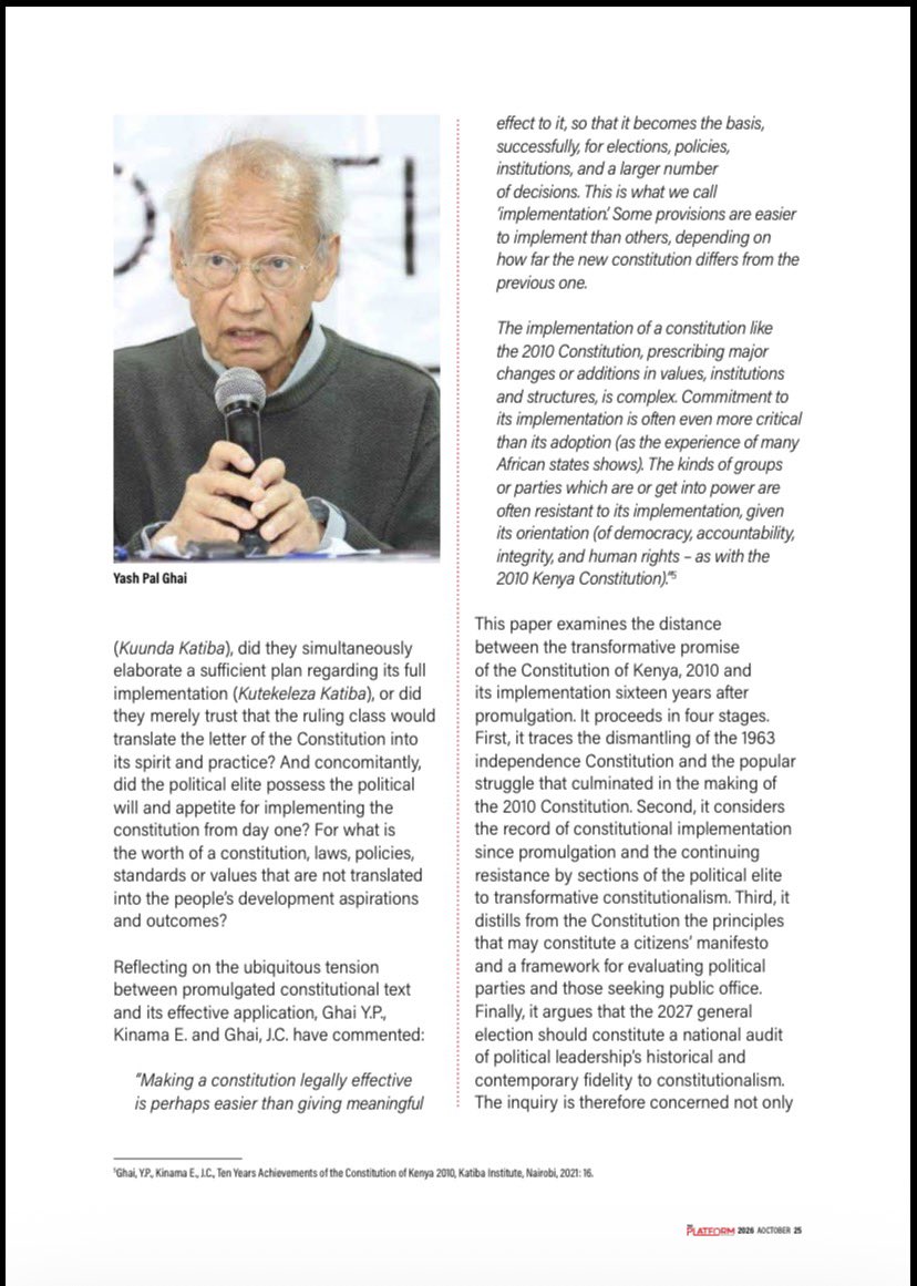 OdiraTeddy's tweet photo. Honoured to have co-authored with @ProfKibwana. Our article argues that the 2010 Constitution is a people’s manifesto and should guide in demanding accountable and transformative governance. 

My sincere gratitude to Prof. Kivutha Kibwana for trusting a young scholar https://t.co/RIWh9RwLNL