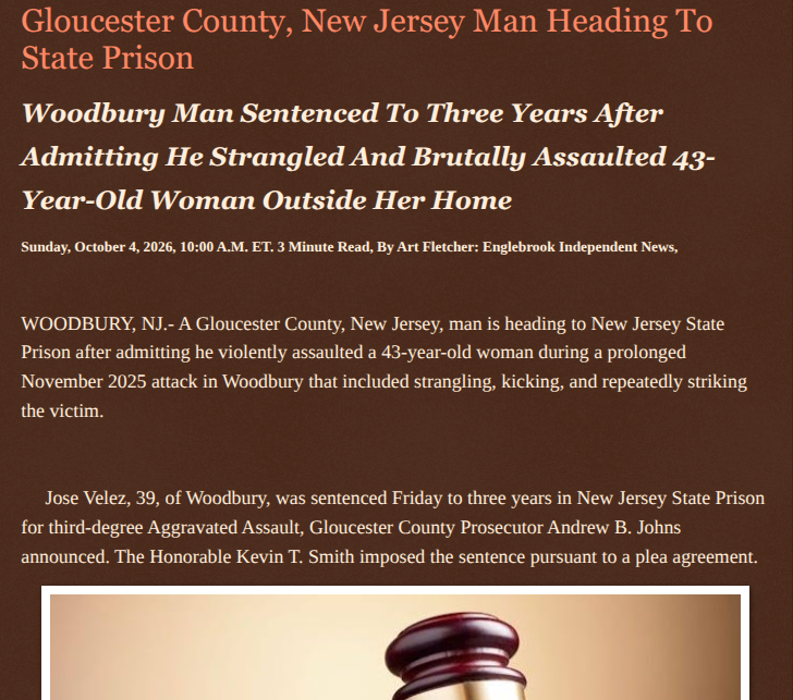 ArtFletcher9's tweet photo. Gloucester County, New Jersey Man Heading To State Prison https://t.co/EYIByiQX5Q via @Englebrooknews #NewJersey #CrimeNews #GloucesterCountyNJ #WoodburyNJ #StatePrison #Aggravated #Assault #Strangling #Attack @HRG_Media @LodiNJNews @fordmb1 @SarahGeving1 @Shannon96574094 @DanCook26214426 @Daytobehappy @janninereid1 @gator4kb18 @TrumpWasRite2 @KathyKbrose @RobGerundo @JimBobW49