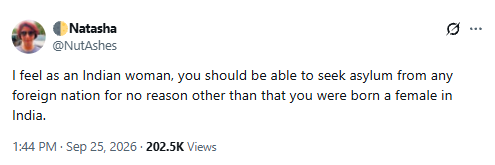 viprabuddhi's tweet photo. Indian laws are insanely messed up.

Ideally they should benefit a group but instead get exploited for personal vendetta and greed

Rich women in India who don't want to work cry oppression and then try to leech money from men while also defaming working men

Same mentality exists with many SC groups who have "hisab chutka" mentality

In a nation like USSR, all these people would have been made to dig tunnels using their bare hands lbr