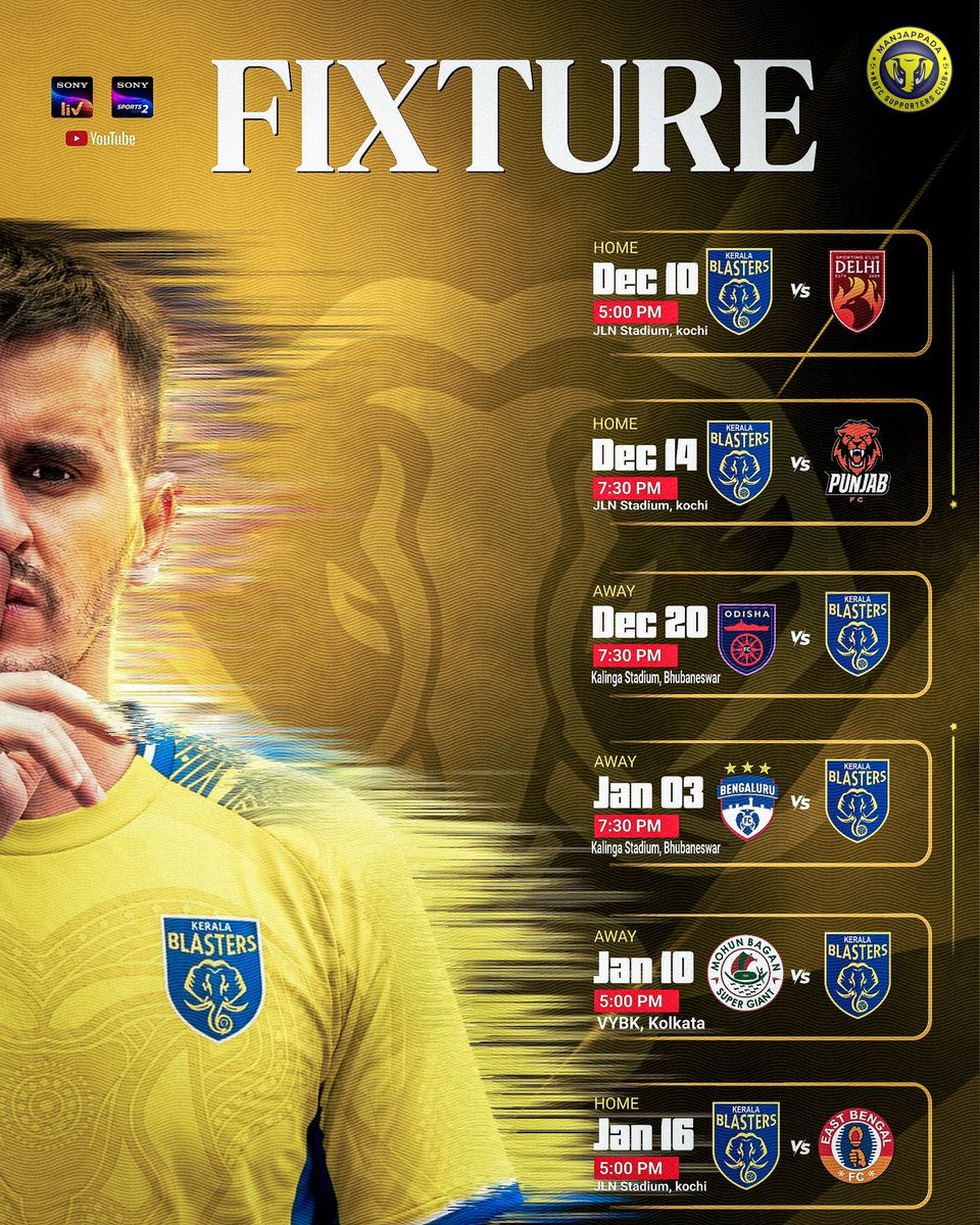 kbfc_manjappada's tweet photo. Tick. Tock. ⏳💛

Soon... the stands will roar, the drums will echo, and the sea of yellow will rise again. Matchday awaits. Get ready! 🟡🔥

#KBFC #Manjappada #MGISL13 https://t.co/VDAe4Mz89x