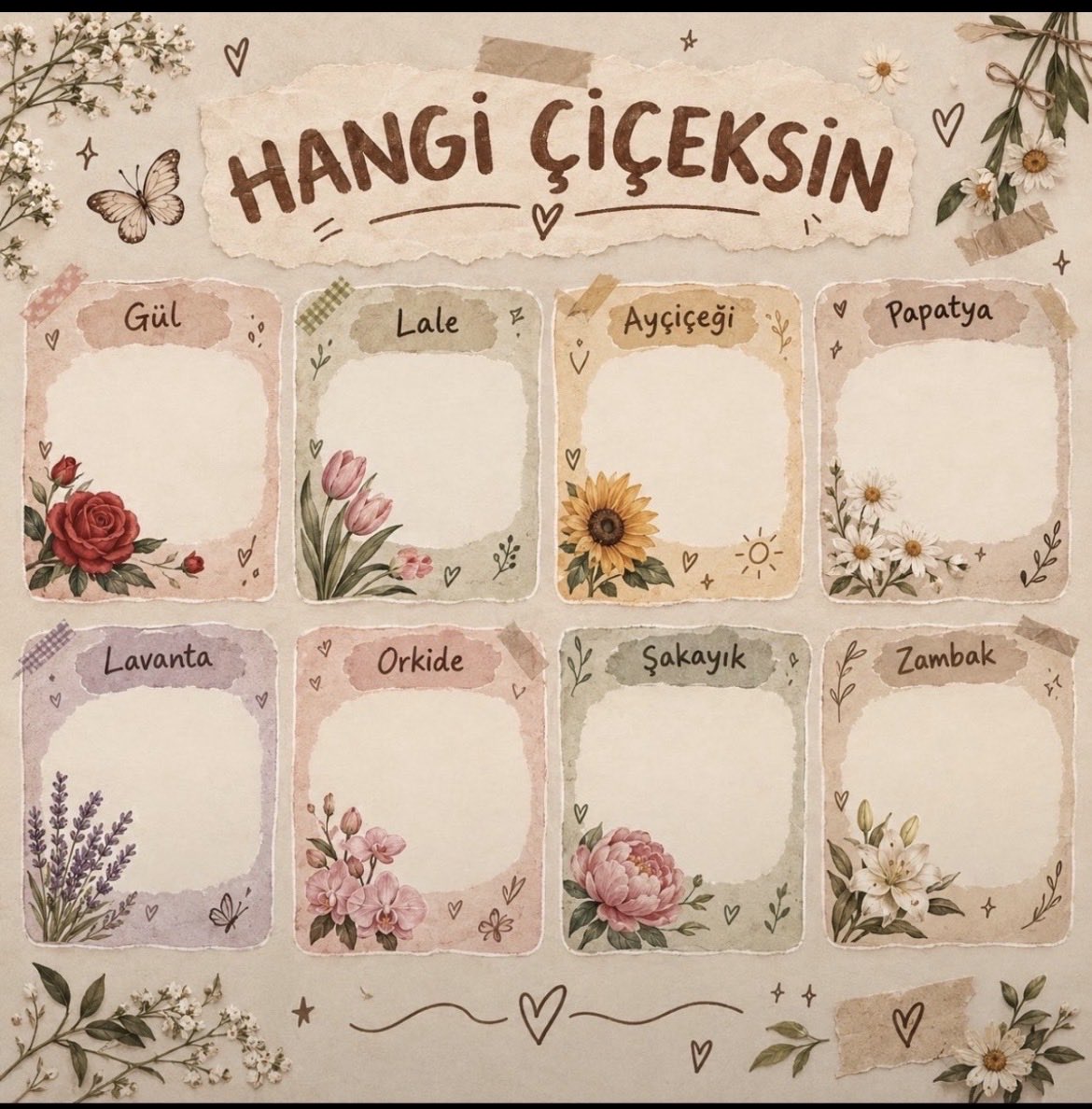nurrlun's tweet photo. Hangi çiçeksiniz🌺 Ment atın; dördüncü etkinlik de bittiğinde herkesin profilini ait olduğu çiçeğe yerleştirip paylaşacağım♥️ https://t.co/bHEdUW0etx