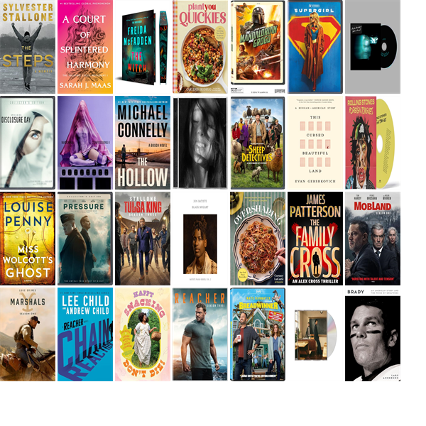 MaynardLibrary's tweet photo. This week the Maynard Public Library has 74 new books, seventeen new movies, and eleven new music CDs.  New items include The Steps, A Court of Thorns and Roses 6, The Witch, PlantYou Quickies, The Mandalorian and Grogu, Supergirl, and Lost Weekend. https://t.co/y3vjmQ2S3S https://t.co/C0m6CXHaWZ