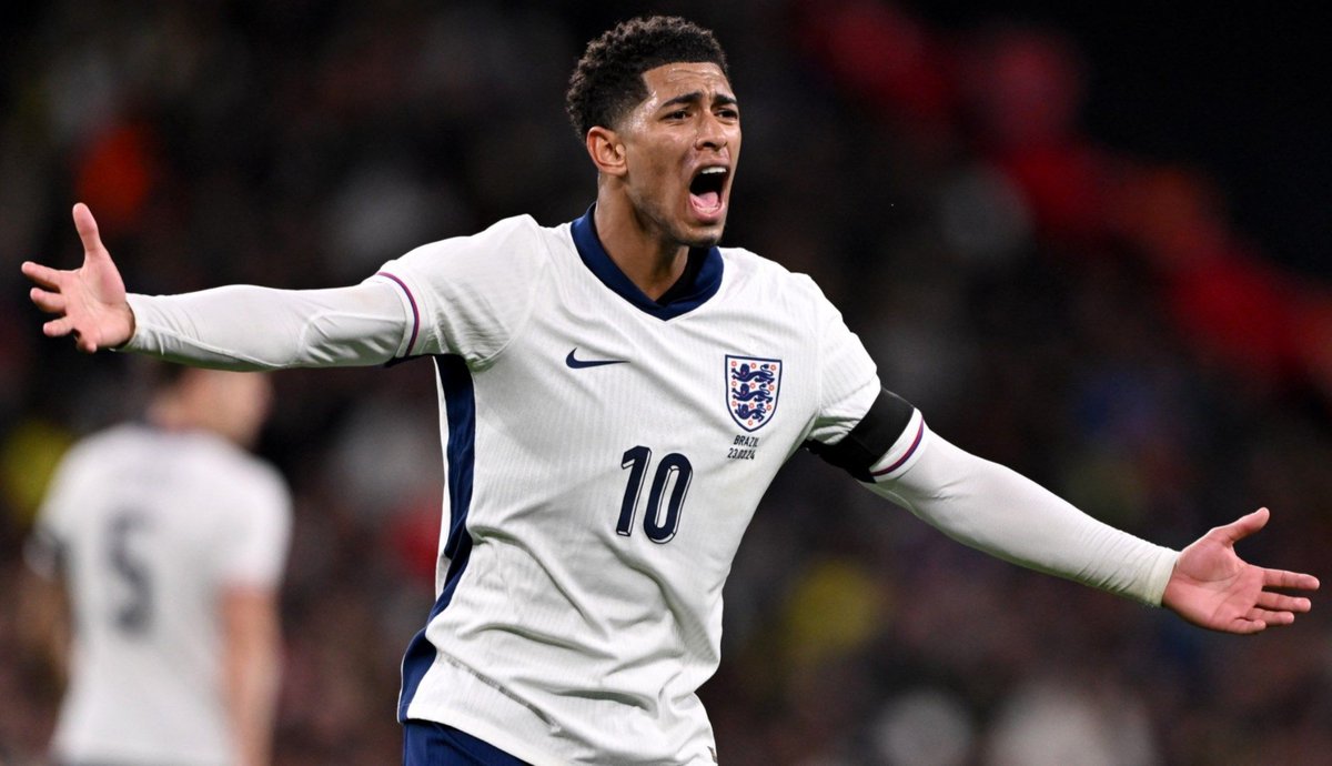 ThePitchD's tweet photo. 🔥🔥 Jude Bellingham scored once and set up three more against Croatia. 🤯

That's four of England's seven goals, and the first time he has ever been involved in more than two in one England game.

He is surely the best player on the pitch. 😳

#Bellingham #England #ThePitchD #NationsLeague