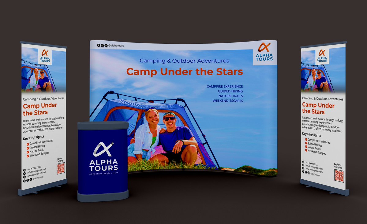 kevin_wamuge's tweet photo. 1/2
From screen to scale! 🏔️✨
Completing the physical event display suite for Alpha Tours—featuring curved backdrop displays, roll-up banners, and branded kiosks across 3 core campaign themes.
Concept art direction only.
#GraphicDesign #BrandIdentity #ExpoDesign #AlphaTours https://t.co/6ihj8ezoH0