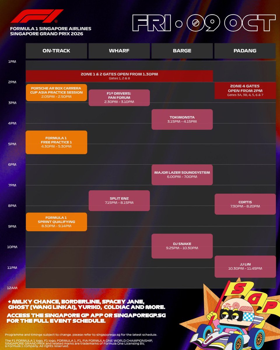 zhaoyufancokr's tweet photo. #CORTIS will be performing at the Formula 1 Singapore Grand Prix on October 9! Theyʼll be on stage for 50 minutes, from 7:30 PM to 8:20 PM 🏎️🏁 https://t.co/DGQfpS20Gb