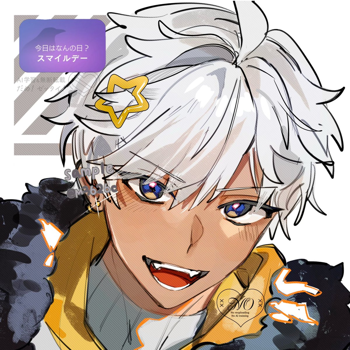 M3626c's tweet photo. 💛😈スマイルデー

illust@Jieli Li 𓃠ྀི
Do not use/save/reupload
#obeyme  #obeymemammon https://t.co/T21hQf0mjn