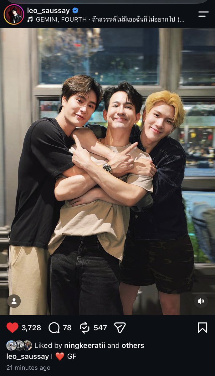 universegmnf's tweet photo. พี่เลโอกับเจมโฟ้ดน่ารักมาก แคปชั่นพี่เลโออะ I❤️GF 🥰🥰🥰 

GEMINIFOURTH LKN AT PATTAYA 
#NEKKOxGFLKNinPattaya 
#GeminiFourth #เจมีไนน์โฟร์ท https://t.co/GscCykpUUF