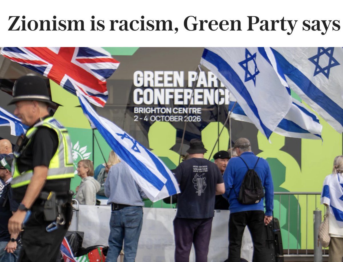 geraldposner's tweet photo. Today the Green Party of England and Wales became the first major political party in Britain to formally declare that Zionism is racism. By a vote of 1,022 to 813 it passed a motion that also called for the abolition of the state of Israel and the establishment of a “single democratic Palestinian state in all of historic Palestine with Jerusalem as its capital”.

I have covered this fight before and I know how it ends, because we've been here already.

It harkens back to one of the most disgraceful chapters in the United Nation's long history of anti-Israel bias. On November 10, 1975, the UN General Assembly passed Resolution 3379, declaring Zionism "a form of racism and racial discrimination." It was sponsored by the Arab League and the Soviet bloc, pushed through at the height of Cold War maneuvering to isolate Israel diplomatically. 

US Ambassador Daniel Patrick Moynihan called it what it was: "The Big Red Lie." It stood as the official position of the United Nations for sixteen years — a stain that told the world's Jews their claim to a homeland was, by international law, bigotry.

It took sixteen years, and the collapse of the Soviet Union, to undo it. In September 1991, President George H.W. Bush went to the UN General Assembly and announced the United States would lead the fight to repeal it. Secretary of State James Baker worked it. Moynihan pushed it. Israel made the repeal a precondition of its own participation in the Madrid peace talks. On December 16, 1991, the resolution was revoked, 111 to 25.

That was supposed to be the end of it. The world looked at the "Zionism is racism" formula, measured it against a genuine definition of racism and rejected it by a margin of more than four to one.

Today a British political party, not some tiny fringe activist group, revived it. The Greens are  party with five MPs and mayors in two London boroughs, led by a Jewish leader, Zack Polanski, who tried and failed to soften the motion before his own members voted it through anyway. 

Calling Zionism racism doesn't just indict a government's policies, which is fair game and happens every day in free societies. It indicts the idea that Jews, alone among peoples, have no legitimate claim to self-determination. 

It took the world sixteen years to climb out of this hole once. Now a party in the country that gave the world the Balfour Declaration has climbed back in.