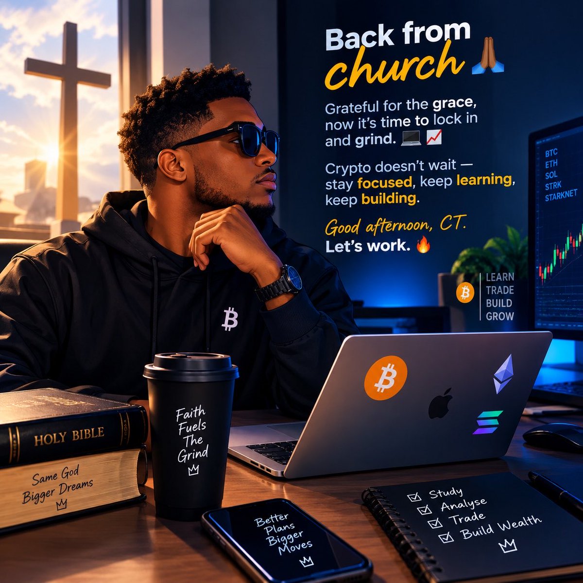 anidi25451's tweet photo. Back from church 🙏🏽

Grateful for the grace, now it’s time to lock in and grind. 💻📈

Crypto doesn’t wait — stay focused, keep learning, keep building.

Good afternoon, CT. Let’s work. 🔥 https://t.co/of0ZHLa927