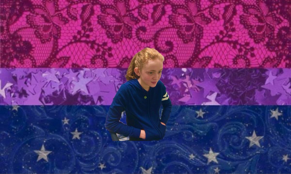 sadiemyoxygen's tweet photo. bisexual flag for those who love sadie sink https://t.co/qsxybACVPk