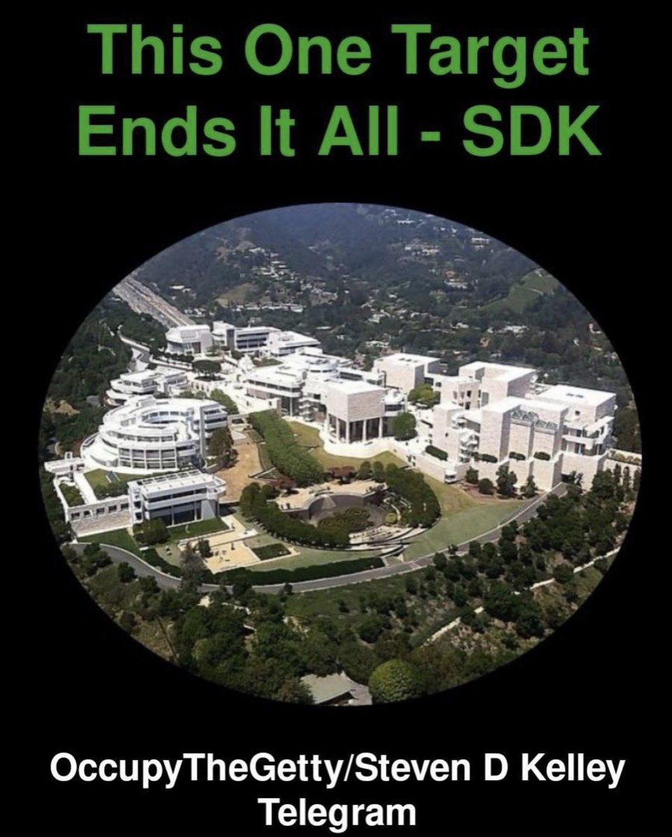 occupythegetty's tweet photo. “OCCUPY THE GETTY is a truth mission.  People are not ready for truth and don't know what it is, so the best way to dispense truth, is like ripping off a band-aid. We are opening Pandora's box, inside is TRUTH, in all it's horrible power. 

“OCCUPY THE GETTY is  about opening Pandora's box, and letting all the secrets into the light. It will be overwhelming, horrible, and terrible.
But that is how we are doing this,,.. No bullshit White hats took care of it for us?BS.

We are here to change 25 million years of crap in a few years. We are the most bad ass warriors that have ever lived.”-
STEVEN D KELLEY.

Steven D Kelley is a Laser Electro Optics Engineer, Laser pioneer and inventor who created Laser Aiming Weapon Systems for military use. He was contracted through the NSA, CIA and other government agencies to provide high precision laser technology through his company S.K. Industries.
https://t.co/TJi0gj98pg

Steven is the originator of the #occupythegetty movement.