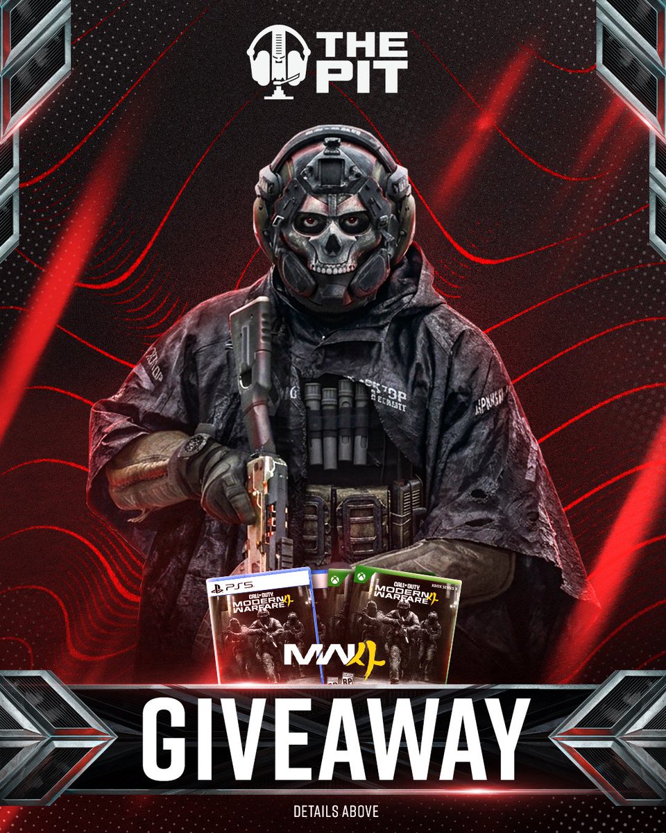 ThePitEsports_'s tweet photo. No requirements, just a simple thank you for the support during our launch 🫶

Here’s your chance to win a FREE copy of Modern Warfare 4 on the platform of your choice.

To enter, simply tag the duo you’re going to carry below. The winner will be drawn on the 16th of October. https://t.co/H2QTPTWFqW