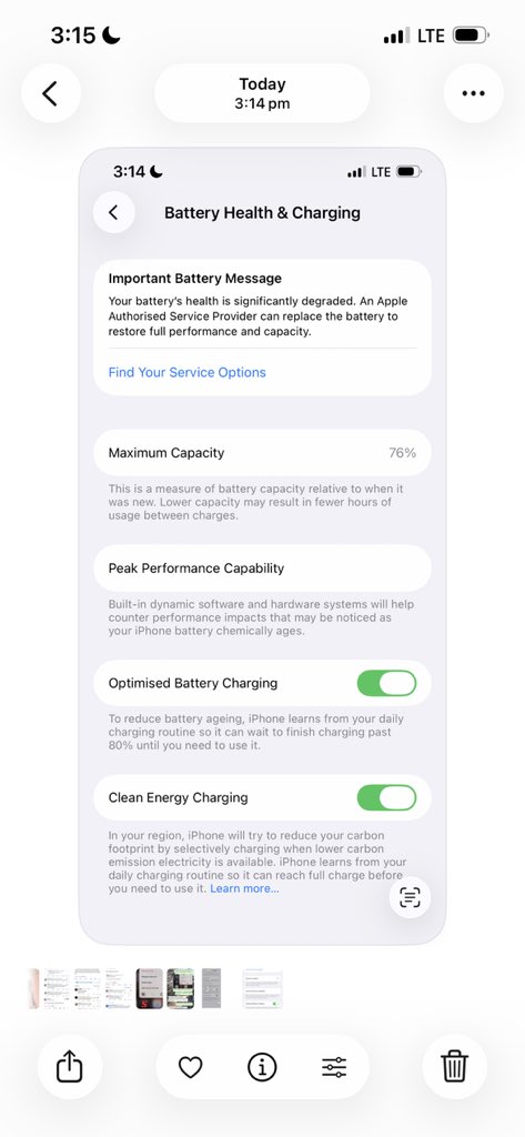 _malenurse's tweet photo. Got this iPhone 13 a month ago and the battery health has dropped for 93 to 76.
what could have even been the cause? https://t.co/8EzT9sLaXz