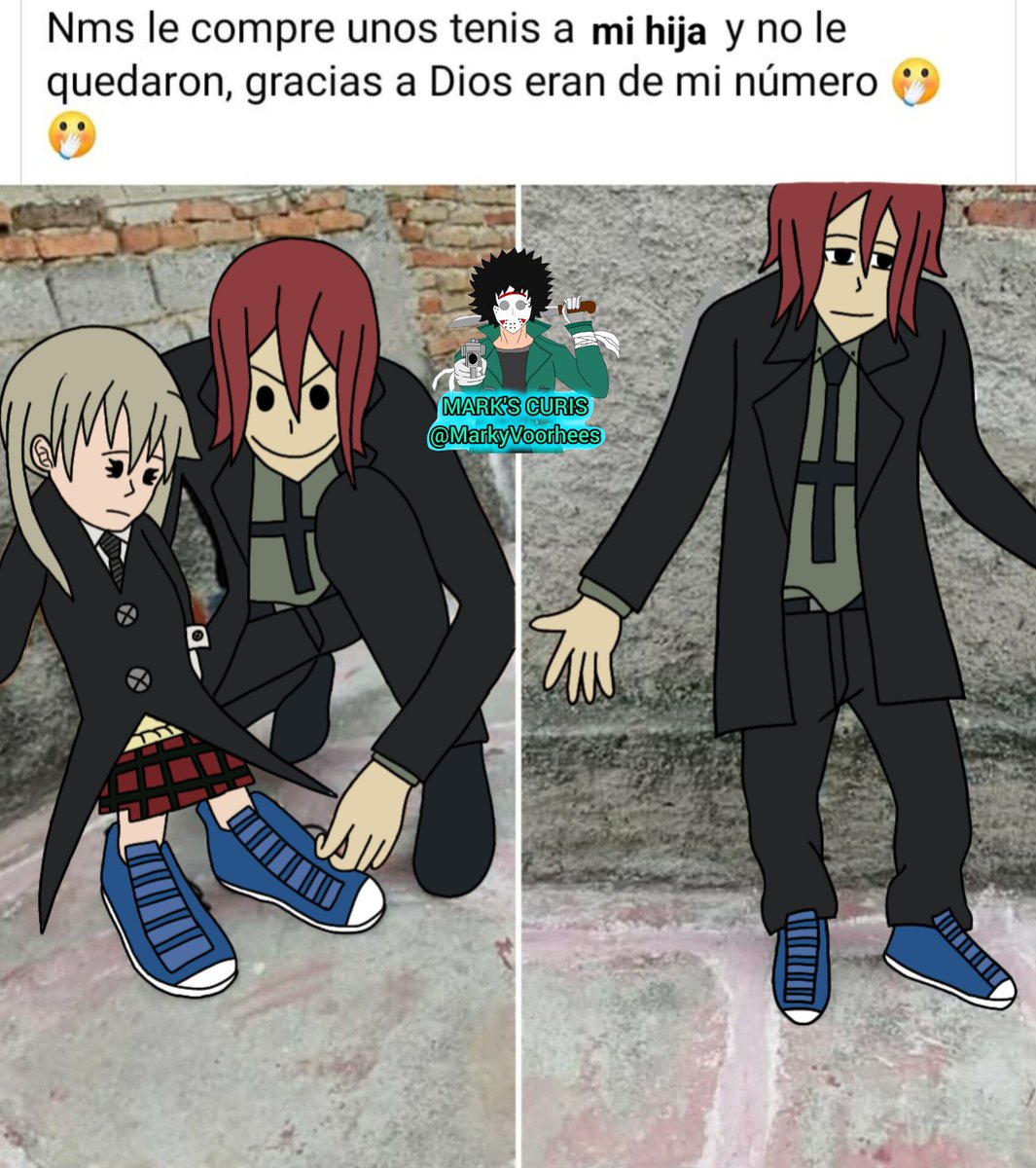 MarkyVoorhees's tweet photo. Buenos días a todos mi gente hermosa y preciosa, aquí un curi de Soul Eater, esperan a que diga un comentario o un chiste sarcástico? Pues no se me ocurrió nada, les fallé gente 😔 https://t.co/SOB2ojQ6Rs