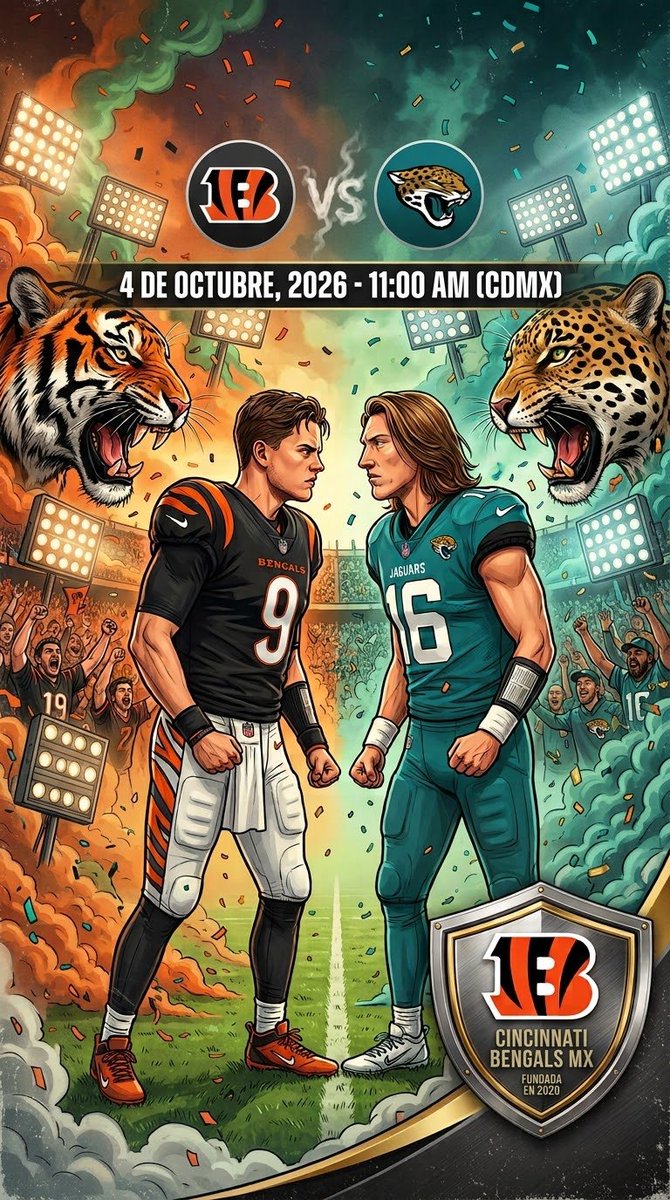BengalsMexico's tweet photo. #GameDEY 
#RuleTheJungle
#CINvsJAX 
11:00 am hora de México 
#WhoDey 🫶🏻🖤🧡🖤🧡🖤🧡 https://t.co/GtiJS5J1cb