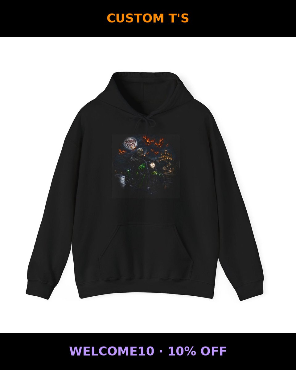 CustomTeees's tweet photo. Your Halloween personality in one hoodie: organized chaos. 🏍️💀
https://t.co/I2wFJ6jAOJ
WELCOME10 takes 10% off. 🎃 Order by Oct 15 for Halloween arrival. https://t.co/yY79ijGpLb