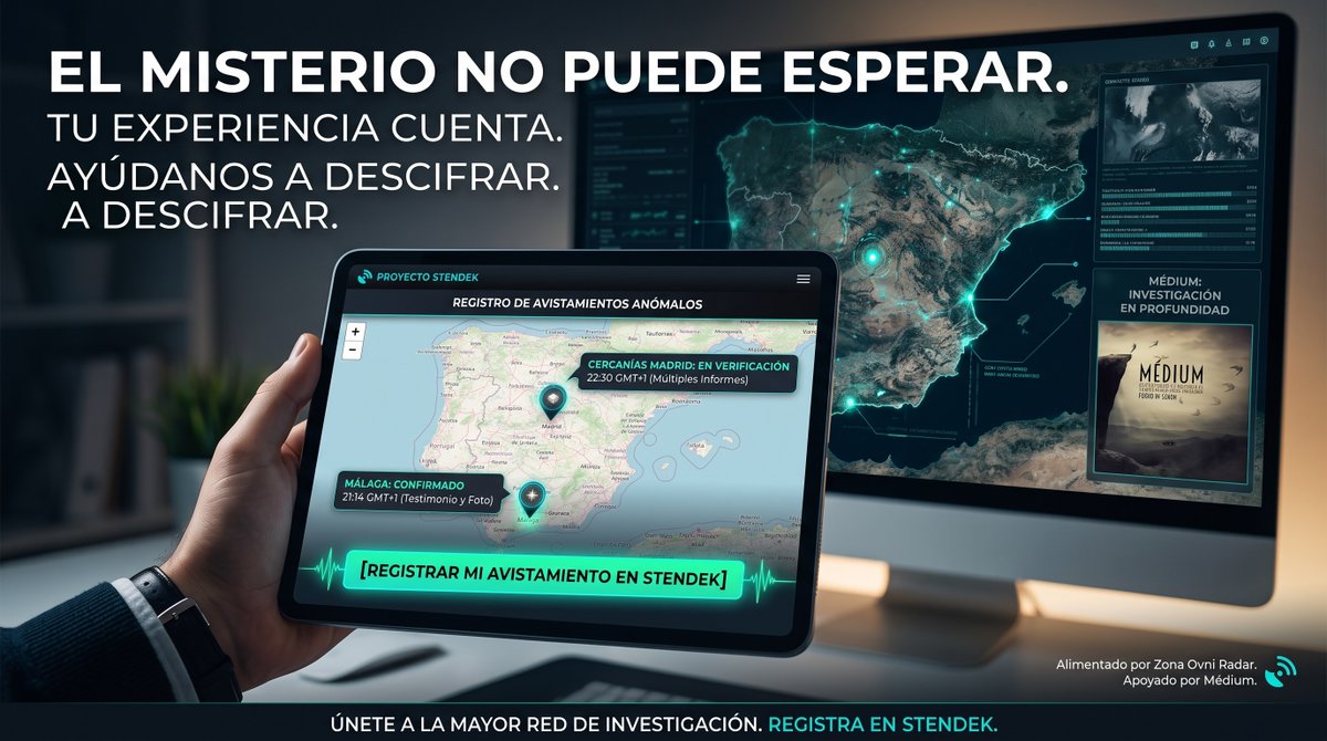 lazonaovni's tweet photo. ¿Has visto algo en el cielo que desafía toda lógica? 🛸 Muchos callan, pero tu experiencia es vital para investigar.
Ayúdanos a mapear lo inexplicable en el radar interactivo de STENDEK.
📍 Repórtalo en: https://t.co/oirNhyMz8H
🔁 Dale RT. #UAP #OVNI #Misterio #avistamiento https://t.co/setYNVTXDn