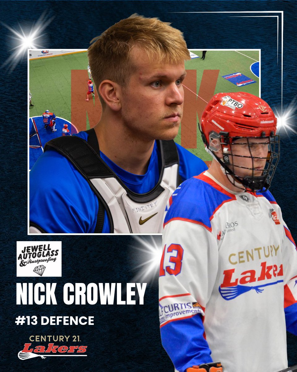 PtboLakersLax's tweet photo. Meet Nick Crowley! The defender has had a big year - graduating from Princeton and being drafted to the NLL!

Wild fact about Crowley: he can carry FOUR stemmed wineglasses in ONE HAND 😮

Sponsored by Jewell Auto Glass https://t.co/4mVQZFUjT5