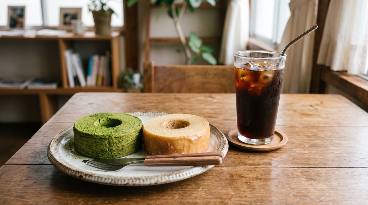 syurakannon's tweet photo. 本日のデザートは、抹茶バウムとミルクバウムのバウムクーヘンセットで御座います。
有難う御座います。
合掌、デザート、礼拝

AIイラスト
AIおいしい部 https://t.co/lAS7pql90a