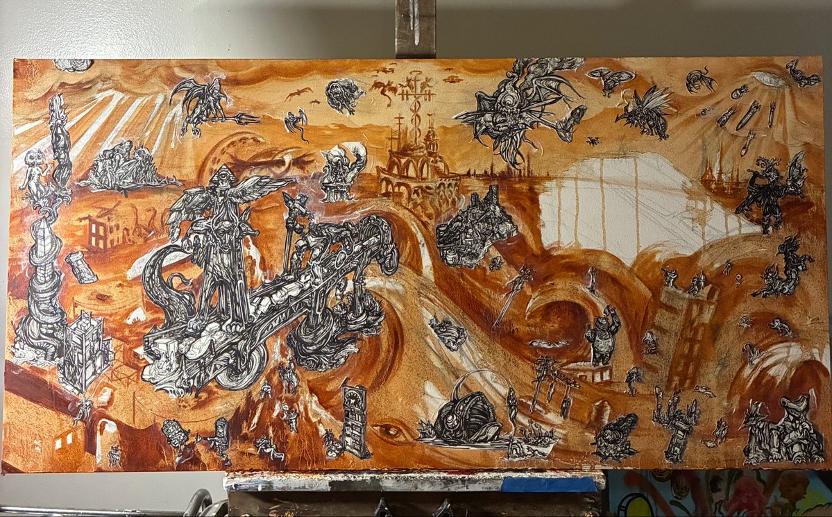 Teller_Banks357's tweet photo. Hand painted &amp; drawn for 6 months across the entire country between 2 mediums and 2 artists living in different states 😭😭😭😭 I cannot stress enough how much this shit means to me @chopthehead &amp; @BKMakes https://t.co/zPsp43RSk4
