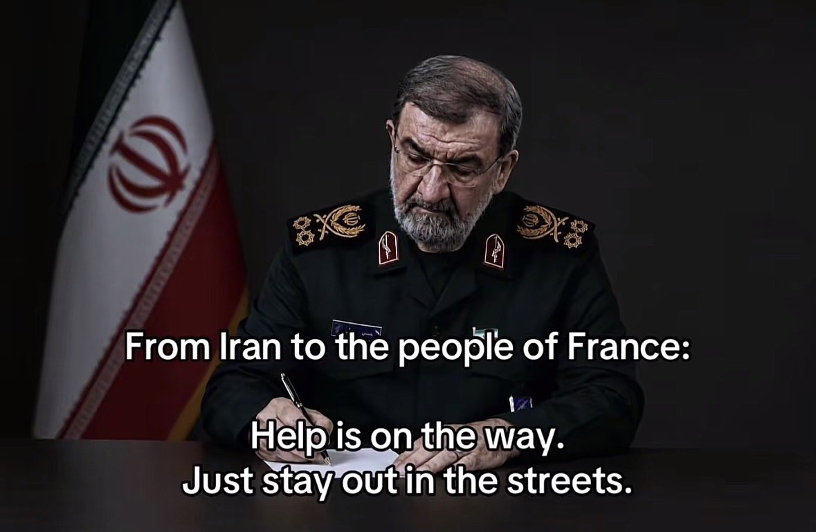 GreaterIran92's tweet photo. To France’s peaceful protesters: Help is on the way. You deserve freedom 🇫🇷💔 https://t.co/7EQrMAwRKm