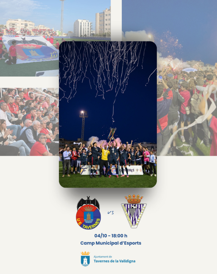 Talent_Valencia's tweet photo. En dos hores... L'UE Tavernes té un partit HISTÒRIC. ⚔️

L'equip saforenc, campeó de la Nostra Copa, hui juga contra l'UD Maracena. Es jugaràn contra l'equip andalús, la classificació a la Copa. 🏆👀

Hui Tavernes de la Valldigna som tots. Amunt rogets!! ❤️💙 https://t.co/NrMAFtnO7D