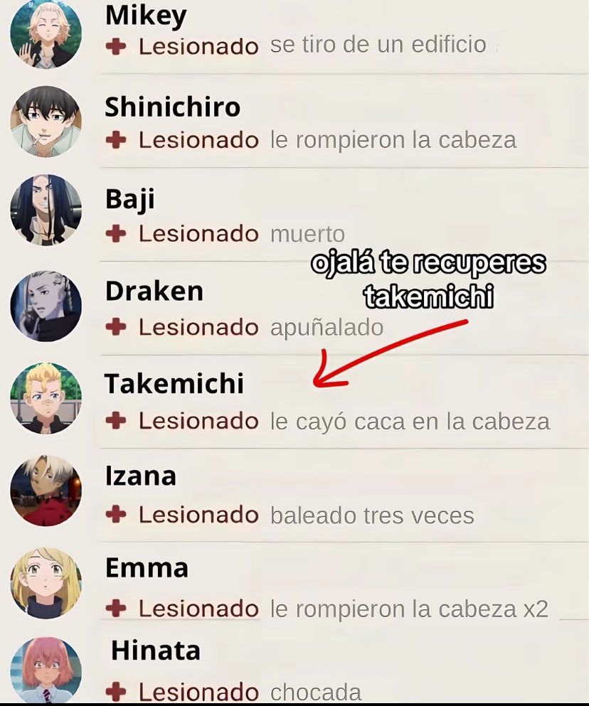 tobbylvscats's tweet photo. Fuerzas para Takemichi https://t.co/VnBwQsoSxo