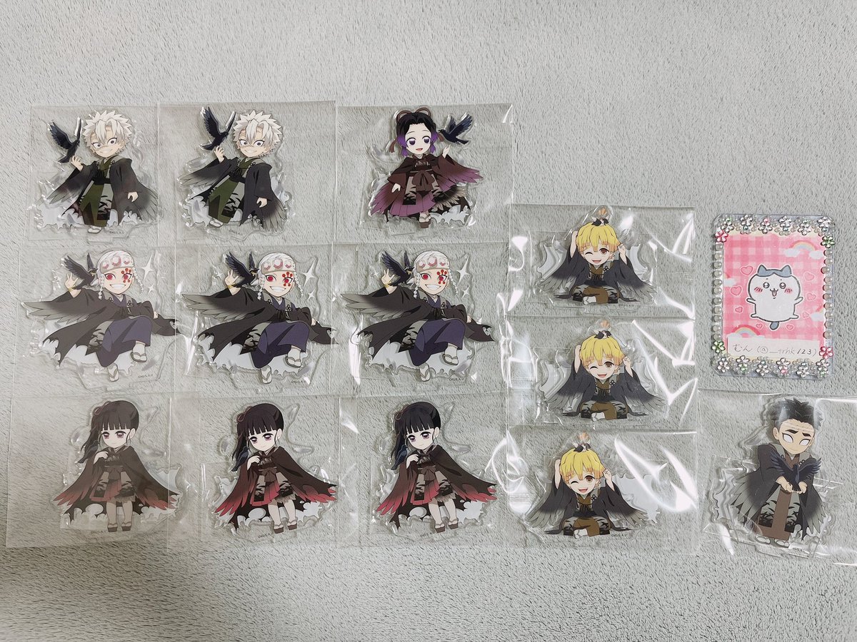 __trhk123's tweet photo. 鬼滅の刃 ハロウィン 2026 アクリルスタンド アクスタ 交換

譲）☆実弥 ○宇髄 しのぶ 善逸 カナヲ ◎悲鳴嶼

求）義勇 or 定価（単体譲渡の場合 無印･◎は700円）

譲渡の場合☆は◎＞無印より同数以上お迎えください。

10/7都内手渡し、後日都内〜埼玉手渡し、郵送

お気軽にお声掛けください✧ https://t.co/5B07eo2H2z