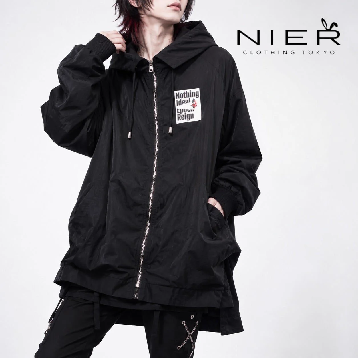 NIER フード付きジップアップパーカー