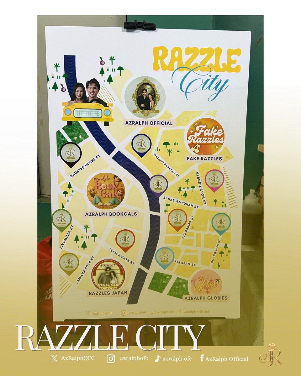 AzRalphOFC's tweet photo. ✨ WELCOME TO RAZZLE CITY! 🏙️

Where every Razzle has a place, every GC has a story, and every corner is united by one thing: AZRALPH, our main stans! 

Introducing RAZZLE CITY, a collective of all AZRALPH Official’s GDMs, GC, and Affiliated Groups — different squads, different personalities, but ONE HOME, ONE SUPPORT SYSTEM, ONE AZRALPH NATION. 

💭 GDM 1 — Walang Panatag @OnePanatagNa 
👻 GDM 2 — Haunted House @AzRalphGDM2 
🚬 GDM 3 — Team Amats @amatsforazr 
🤖 GDM 4 — Pamilya Bots
🥋 GDM 5 — Ayaw Patalo (Fivemilia) @GDMFIVEmilia 
👀 GDM 6 — Seendikatos @seendikatos 
🏡 GDM 7 — Bahay Ampunan @7_bahayampunan 
🧸 GDM 8 — Big Babies @GDM8_BigBabies 
🦷 GDM 9 — Mga Ugang-Uga @AzralphGDM9 
FB GC — Team FalaBan
AZRALPH Globies @globiesforazr 
AZRALPH Bookgals @azralphbookgals 
Fake Razzles @fakerazzles 
Razzles Japan @azralphjapan 

Different streets. Different stories. Same destination. 

Welcome to RAZZLE CITY, where the Razzles stand together, support together, and always show up for AZRALPH. ✨

One city. One community. One love for our mains.
🏙️ WELCOME HOME, RAZZLES! 💛

GGVIBES WITH RALPH
#AZRalph | #RalphdeLeon