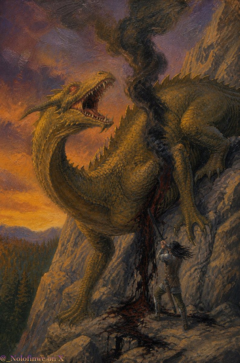 Conquegon's tweet photo. @billieliliee Turin Turambar - Glaurung https://t.co/o1ZFU3kbPx