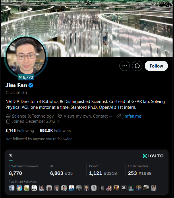 flx2255's tweet photo. 8 robotics accounts that show what actually broke, what they changed, and what finally worked

some build humanoids
some train robot models
some work on controls
some build the hardware itself

here are the accounts i would keep on my feed:

1: JIM FAN - @DrJimFan

NVIDIA robotics researcher

posts actual robot experiments, papers and demos

recently showed a robot model running with 8,000 timesteps of context and work on robots improving themselves

2: CHELSEA FINN - @chelseabfinn

co-founder at Physical Intelligence

one of the best people to follow for robot learning, RL and general-purpose robots

her recent talk covered the reliability problem, learning from failures and robots working autonomously for hours

3: SERGEY LEVINE - @svlevine

one of the key names in modern robot learning

posts about imitation learning, RL and why methods like action chunking actually work

4: PIETER ABBEEL - @pabbeel

robot learning + AI

great account for papers, new robotics systems and where research is heading

5: RUSS TEDRAKE - @russ_tedrake

MIT robotics

controls, locomotion, manipulation and the engineering side of robotics

6: KAROL HAUSMAN - @karolhausman

Physical Intelligence

robot learning, foundation models and general-purpose robotics

7: SHURAN SONG - @shuransong

robotics + manipulation

worth following for work on dexterity, robot learning and real hardware

8: HUY HA - @haqhuy

robotics researcher working on simulation, control and robot design

often posts the actual experiments, not just the paper title

the pattern i noticed:

the useful accounts don't just announce new models

they show:

what failed
what changed
what worked
and what they learned

that's exactly what you want in your feed if you're trying to become better at robotics

not more "10 courses you need to take"

more real robots
more experiments
more failures
more numbers

save this list before the algorithm buries it