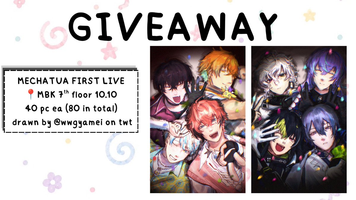 elycidal's tweet photo. MECHATU-A 1st live “Over-Drive!” 
📍 mbk 7th floor 10.10 
made by @wwgyamei 

photocard 40ea (80 total)
มารับเฉยๆหรือแลกได้หมด
เจอแล้วมาสกิดได้น้าา เราแต่งจิไรไปกับอิตะแบคเท็ตสึ อาจจะเขินหน่อยแต่คุยได้ 🥹🫶

₊✩‧₊˚౨ৎ˚₊✩‧₊ #กอวด้อมนิจิ https://t.co/bqoAegnwmV