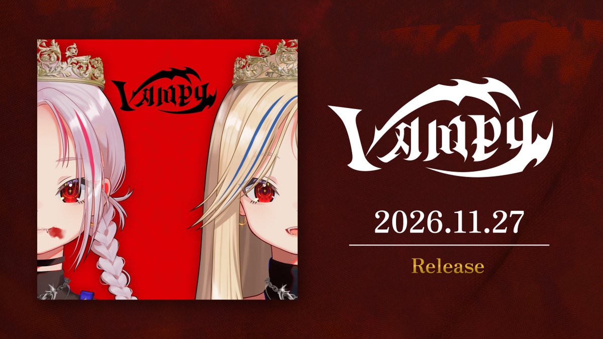 LaRa_km10's tweet photo. 🤘新曲 #VAMPY 11/27(金)リリース💉
本日より予約受付開始！
LAMさんが原作・監督を務めるショートアニメプロジェクト『DemVAMPS』の主題歌です🦇
詳しくは特設サイトをチェック！
https://t.co/8tCfJL21vu
アニメMVも公開中です✨
https://t.co/lQYcOfOlu7
#DemVAMPS #デヴァンプス https://t.co/rEvWasEzno