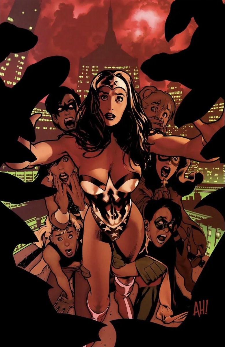 batmancurated's tweet photo. wonder woman: gods of gotham cover art by adam hughes https://t.co/VmhDZFo1mA