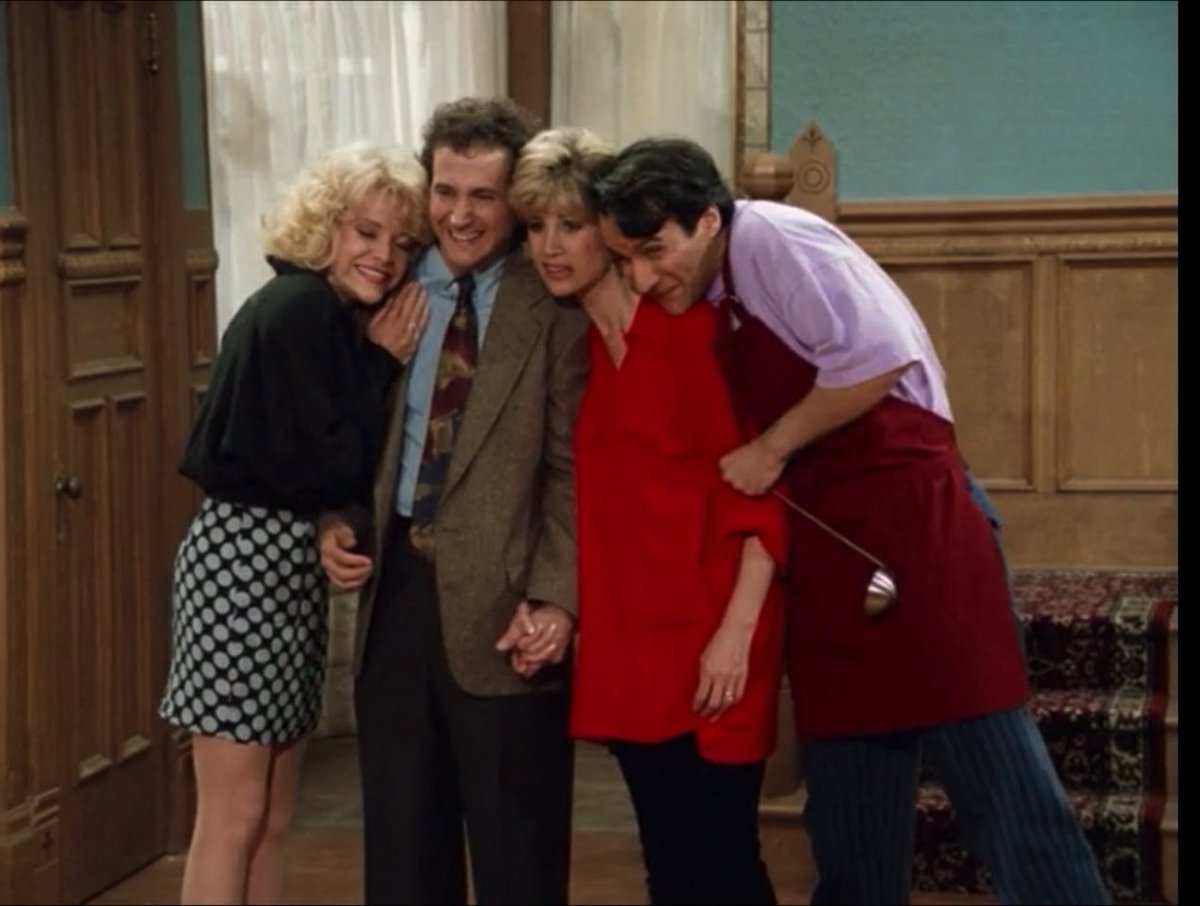 michealsander11's tweet photo. #OTD October 4th, 1991 - #PerfectStrangers "This New House" premiered.
In the aftermath of their wedding, Larry Appleton (Mark Linn-Baker) and Jennifer Lyons (Melanie Wilson) rent a large, expensive Victorian house that they quickly realize they cannot afford.
First appearance of the Victorian house that the cast would now live in for the rest of the series and the last appearance of Larry and Balki's apartment.
Happy 35th Anniversary! 🏠