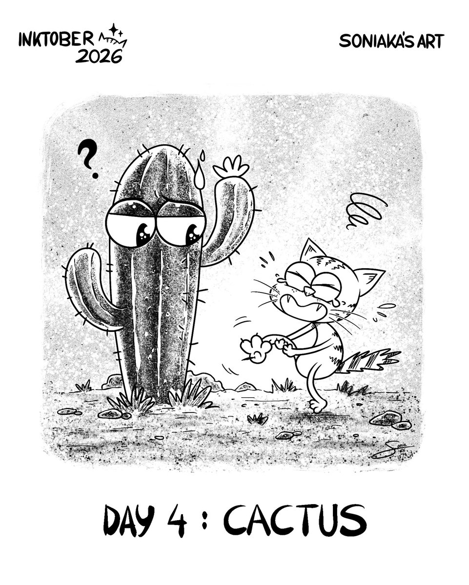 soniakasart's tweet photo. Inktober Day 4: CACTUS
.
#SoniakasArt #moniOJOtes #inktober #inktoberday4 #inktobercactus #inktober2026cactus #inktober2026 #inktoberchallenge #inktoberprompts #inkwork #inkdrawings #inktoberlist #dailysketch #dailydoodle @inktober https://t.co/KnCCxoYsmV
