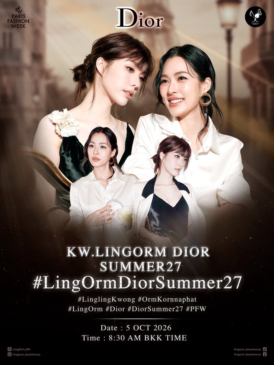 tangtangstp's tweet photo. *สำคัญ* **ขีดเส้นใต้สองเส้น** 
เฮือกสุดท้าย ก่อน SOV หมดเวลา ⏳

มาสู้ให้ Lingling Kwong และ Orm Kornnaphat กัน เพราะครั้งที่ 4 มีครั้งเดียว และไม่รู้ว่าจะมีครั้งที่ 5 อีกไหม ได้เวลารวมพลังของม่วงเด้นเจียว 💪🏻

แล้วเจอกัน 08.30 น. ครับเตง

🔑 LINGORM DIOR SUMMER27
#️⃣ #LingOrmDiorSummer27
#LinglingKwong #OrmKornnaphat
#LingOrm #Dior #DiorSummer27 #PFW
🗓️ 8.30 AM BKK TIME
⏰ 5 OCT 2026

#หลิงออม #lingorm 
((สำคัญจริงนะพวกแก))