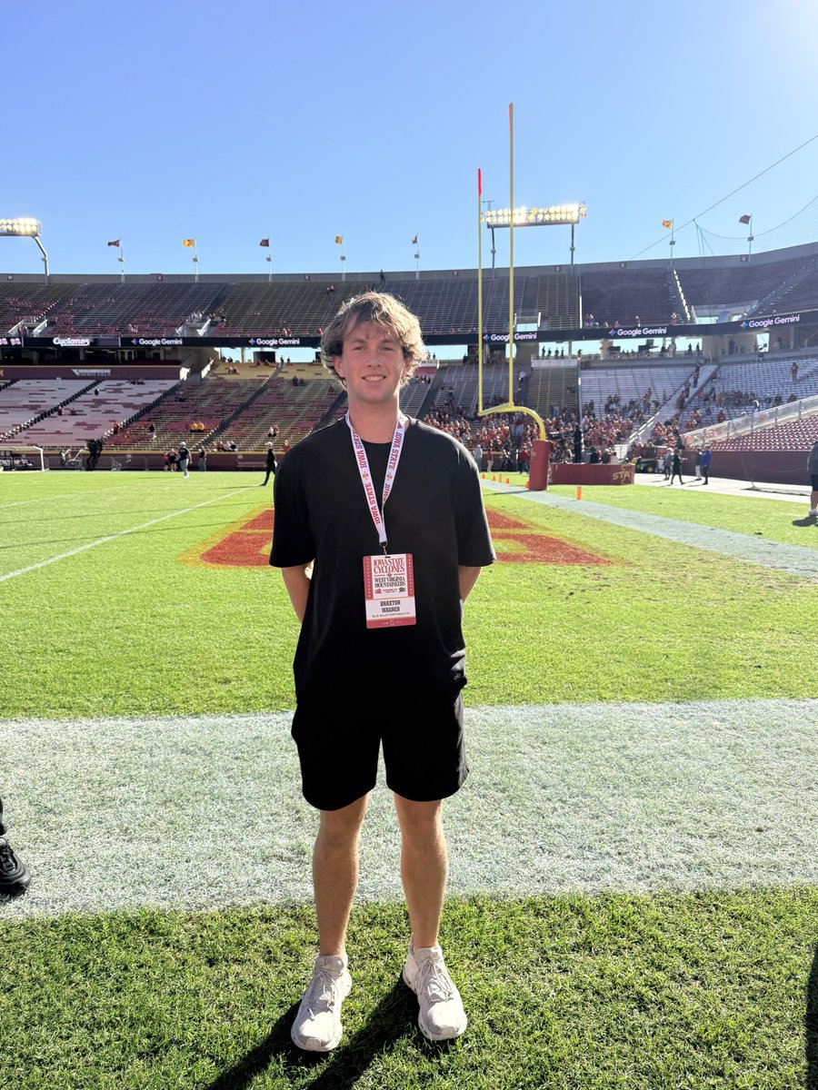 BraxtonWagner11's tweet photo. Great day for an exciting game @CycloneFB! Big thanks to @CoachHeck_ @GarinWalton @ISURogers3 & @CoachACalcutta for the continued conversations.  See you soon! @Coach_Roehl @andy_lucas98 

@ElevateRecruits @jeremycrabtree @AllenTrieu @TheUCReport @alec_busse @247Sports @On3 @Rivals