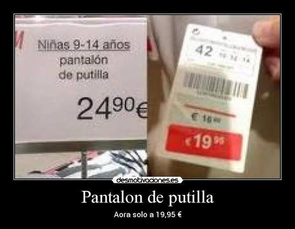 IsaacPradelLe's tweet photo. Cuando entre los 9 y los 14 años hasta en H&amp;M ya han descubierto tu vocación...
¡¡El verdadero pantalon de marranilla!!  ... que me parece que en su barrio esta Sra. o Srta. (o peasso de jaca, según se mire) debe de ser también "muy popular"... (link: https://t.co/yQ4o3OWnpQ) https://t.co/3R6Jrl9E85