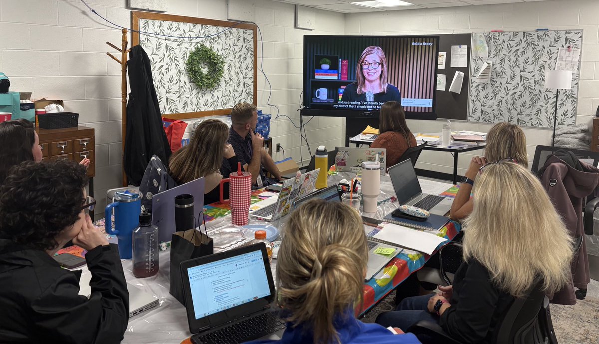 LearnLead_'s tweet photo. Emily Hanford’s first Sold a Story continues to have profound effects on the way we teach reading. 

This is our coaching team watching the trailer for Sold a Story 2. Our principals will watch it this week. Watertown is ready. Thank you @ehanford https://t.co/FP37ZVYbLt