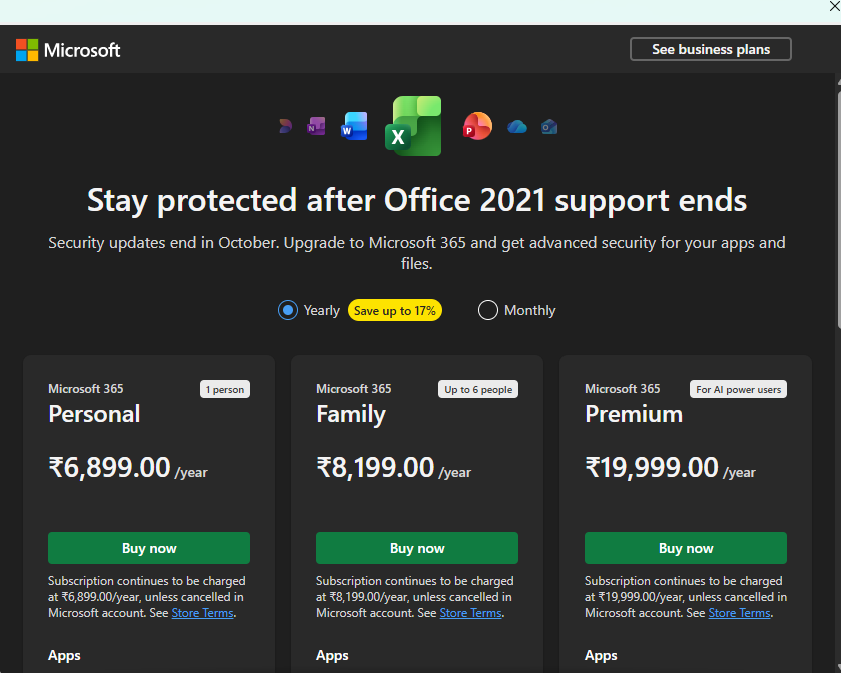 prasadp42's tweet photo. Are you kidding me @Microsoft ?

No support for Office 2021!!! https://t.co/WX9MeDJKfb