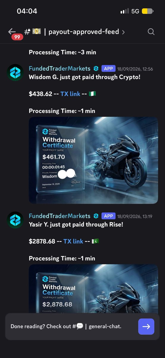 wizlevelten's tweet photo. I’ve already proven I can turn a funded account into a payout. 👀

My first payout with Funded Trader Markets was $461.70, with the payment processed in about 3 minutes.

Give me the $25K Nitro and I’ll document the entire journey publicly from the first trade to the payout, with the certificate and stats fully visible.

I’m not asking you to take a chance on me. I’ve already got the proof. 📈