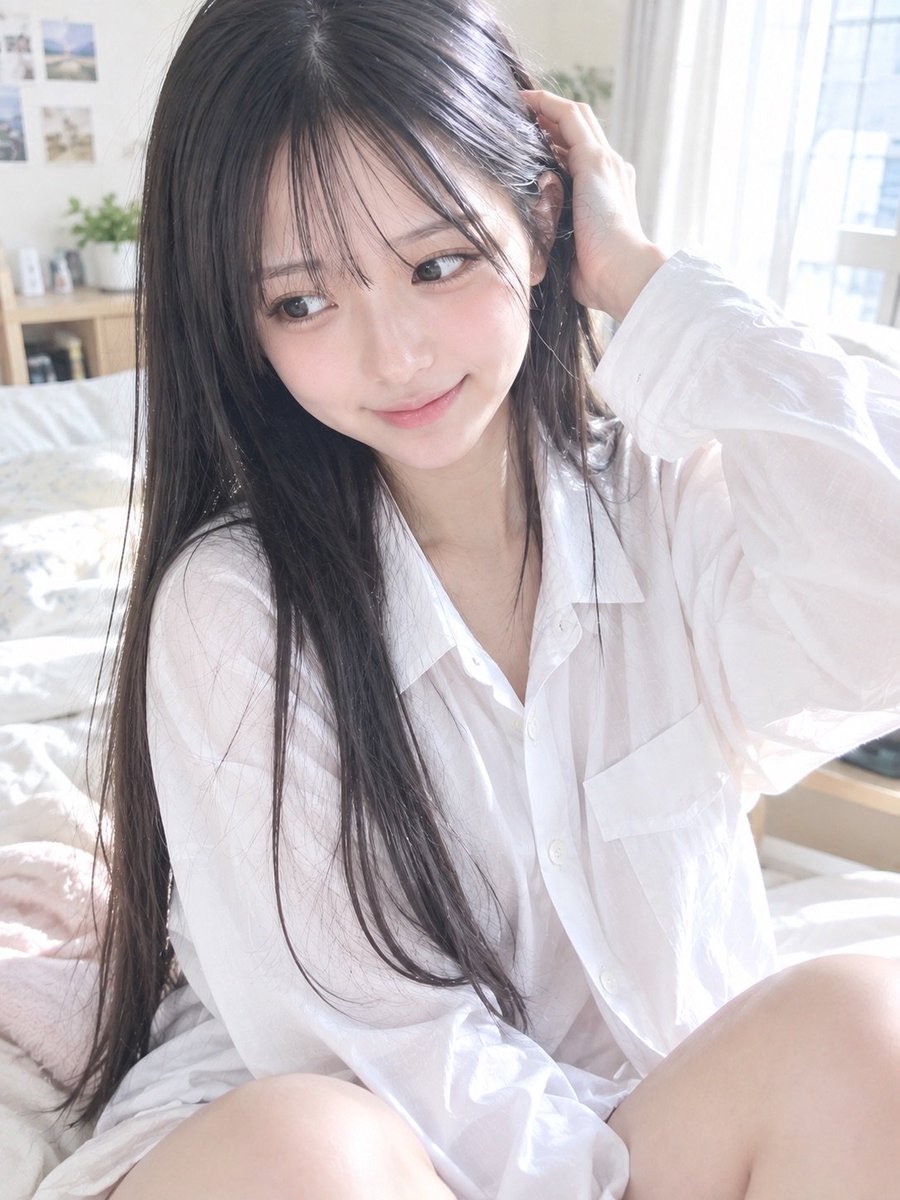 Adu9g's tweet photo. 朝起きたら、目の前にこんな子がいたらどうする……？🫣

ちょっと大きめのシャツ、ボタン掛け違えてるの突っ込まないでね( ˶°⌓°˶)⸝⸝⸝♡
まだ頭がぽーっとしてるHIMARIの「本当の寝起き日記」はnoteにこっそり置いておくね🐾

🎬 https://t.co/fRRcuwSLJX

#AIart #AI女子 #HIMARI https://t.co/yWcYwlXAGA
